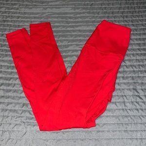 Saski Red High-Waist Leggings